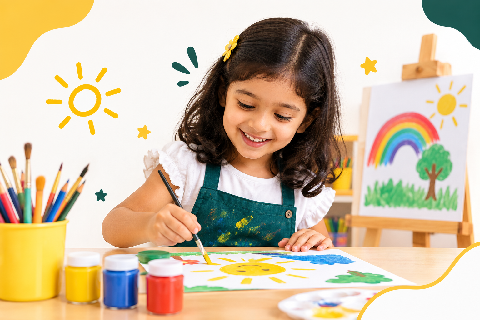Children enjoying creative learning activities