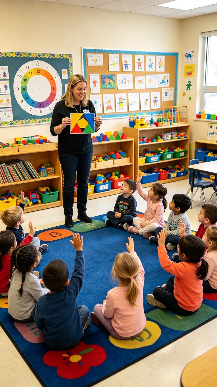 Teacher spending time with children